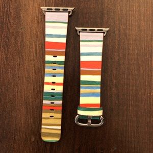 Striped vegan leather Apple Watch band 38/40